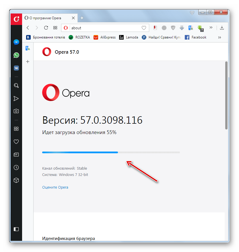 Автоматическая загрузка обновлений в разделе О программе браузера Опера
