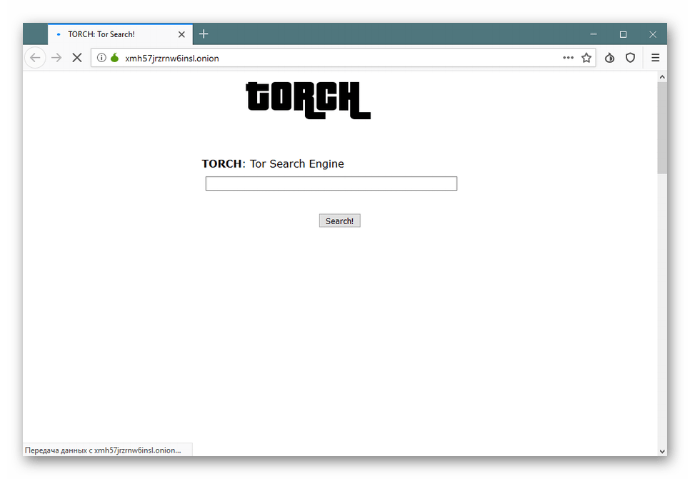 Отображение поисковика в качествве стартовой страницы Tor Browser