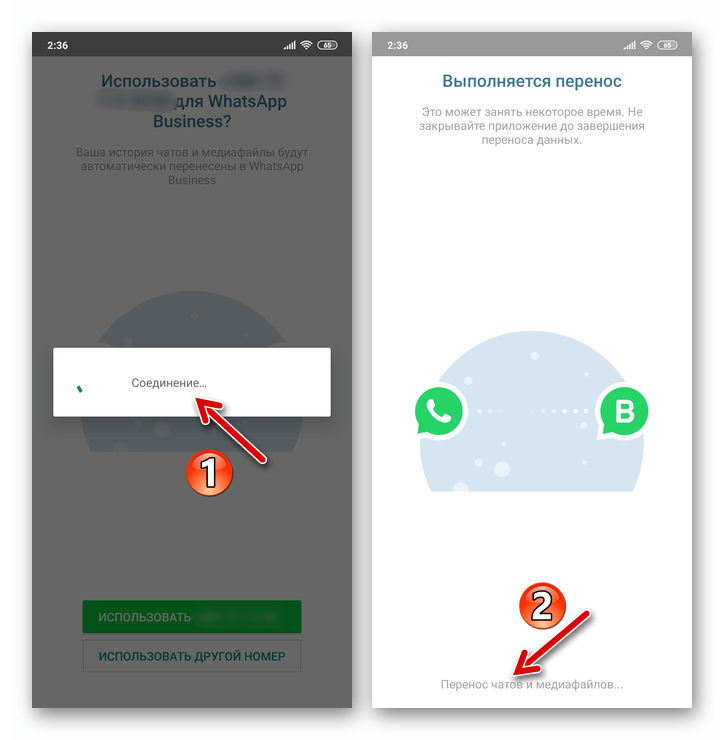 WhatsApp Business для Android процесс переноса данных из существующего аккаунта в мессенджер для бизнеса