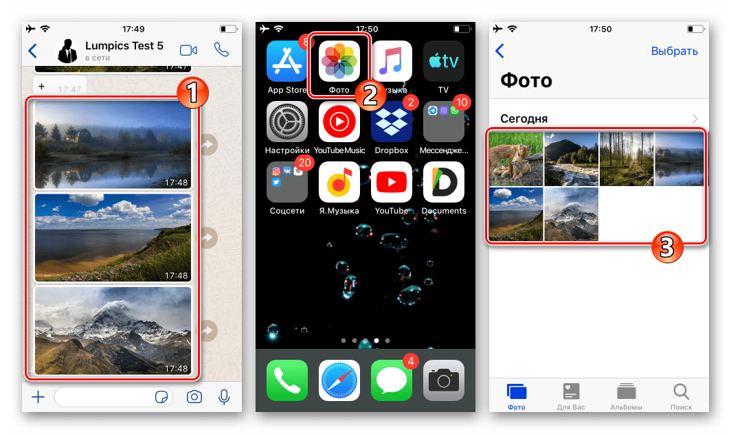 WhatsApp для iOS - сохранение фото на iPhone перед их отправкой на ПК