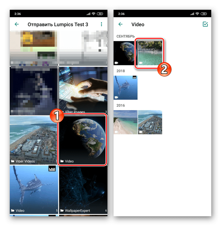 WhatsApp для Android выбор видеоролика для создания гифки в мессенджере