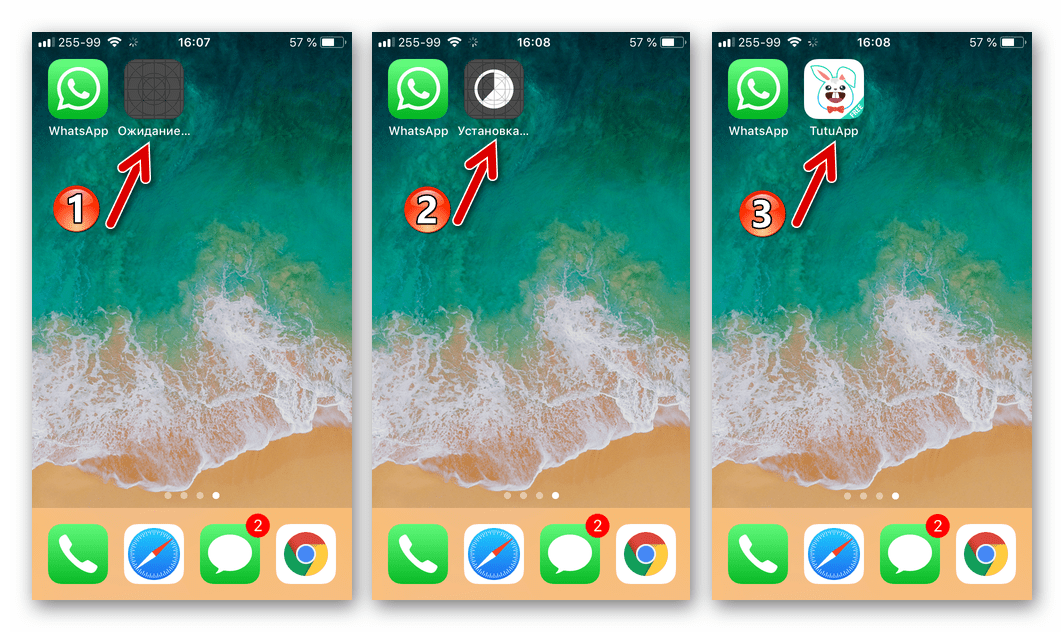 WhatsApp для iPhone TutuApp для установки второго мессенджера инсталлирован