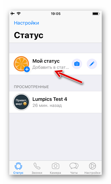 WhatsApp для iOS все обновления основного статуса в мессенджере удалены