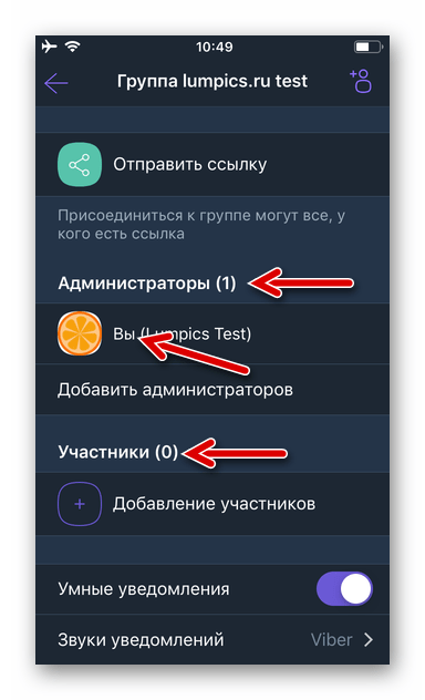 Viber для iPhone все администраторы и участники исключены из удаляемой группы в мессенджере