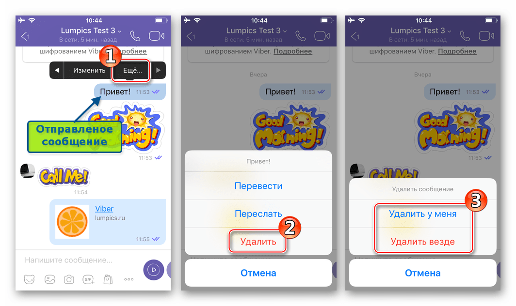 Viber для iPhone - удаление отправленного сообщения только у себя или у себя и у собеседника