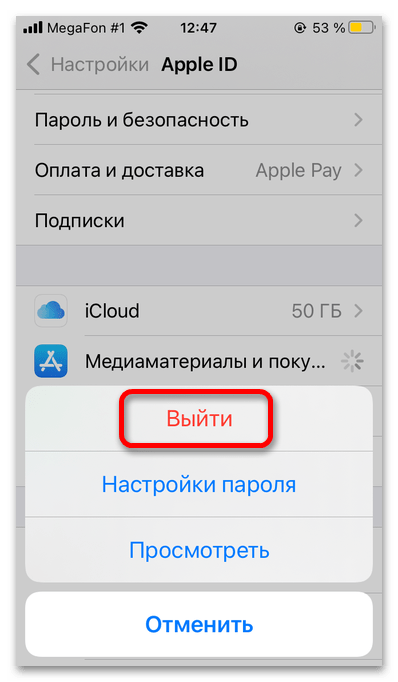 как выйти из apple id_028