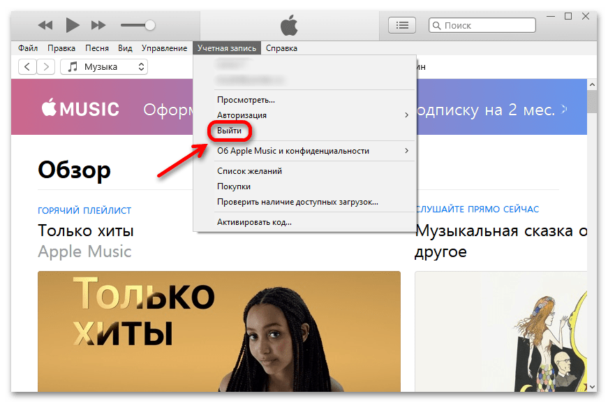 как выйти из apple id_003