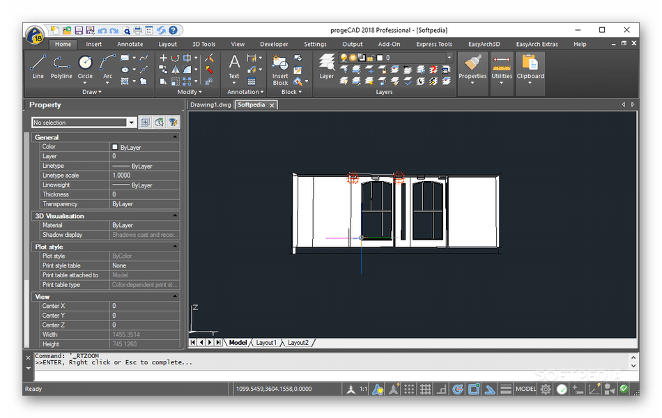 Внешний вид программного обеспечения ProgeCAD