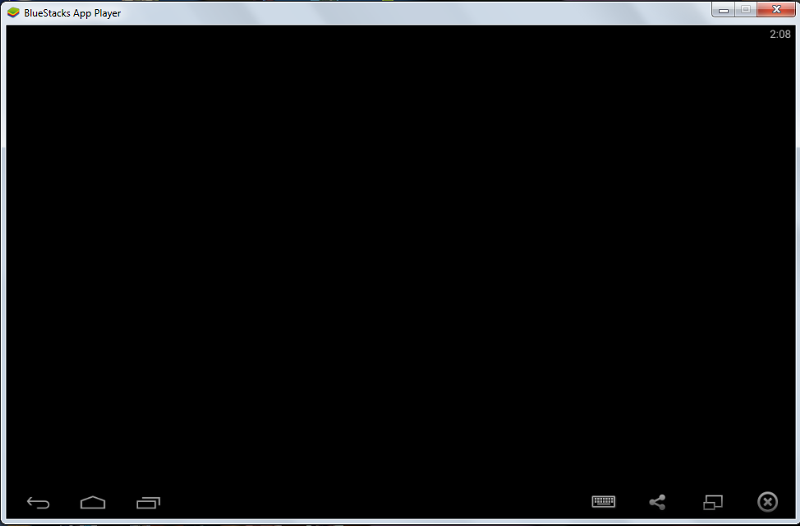 Черный экран в программе BlueStacks