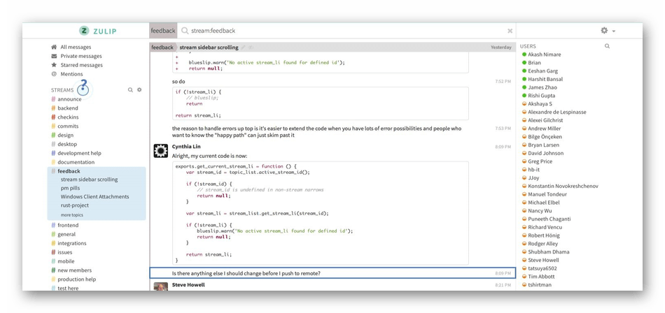 Использование программы Zulip как аналог Discord