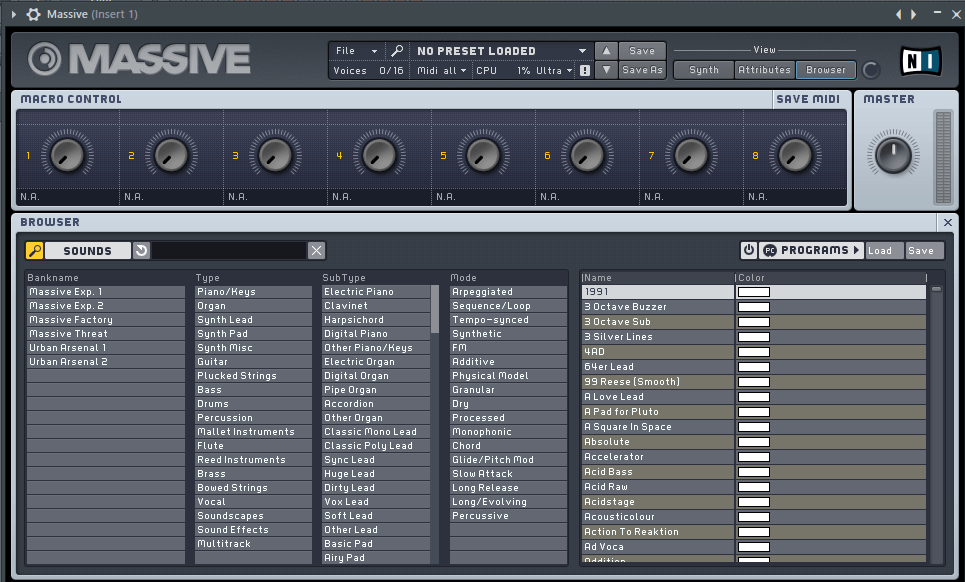 NI Massive VST плагин для FL Studio