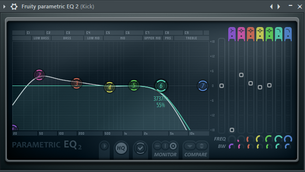 Эквалайзер бочки в FL Studio