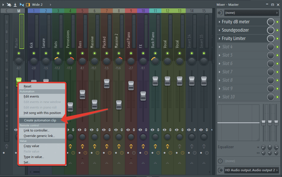 Автоматизация громкости в FL Studio
