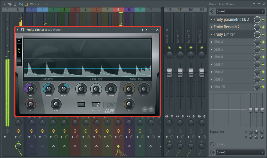 Обработка основной мелодии (лимитер)в FL Studio