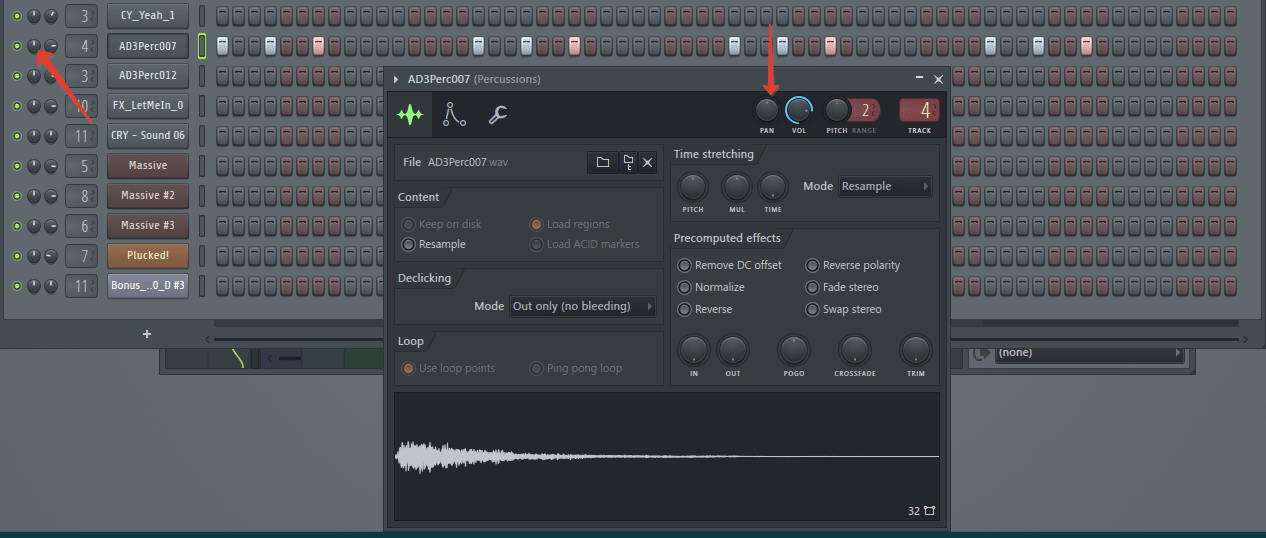 Звуковая панорама (перкуссия) в FL Studio
