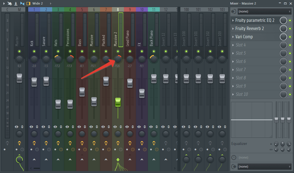 панорамирование музыкального наполнения в FL Studio