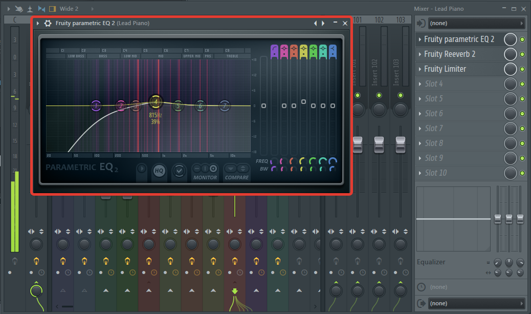 Обработка основной мелодии (эквалайзер) в FL Studio
