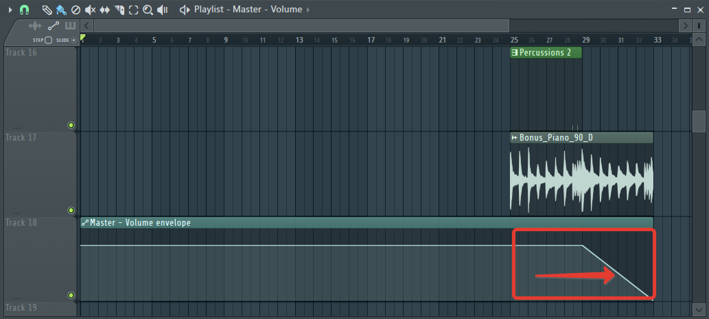 Автоматизация громкости (эффект затухания) в FL Studio