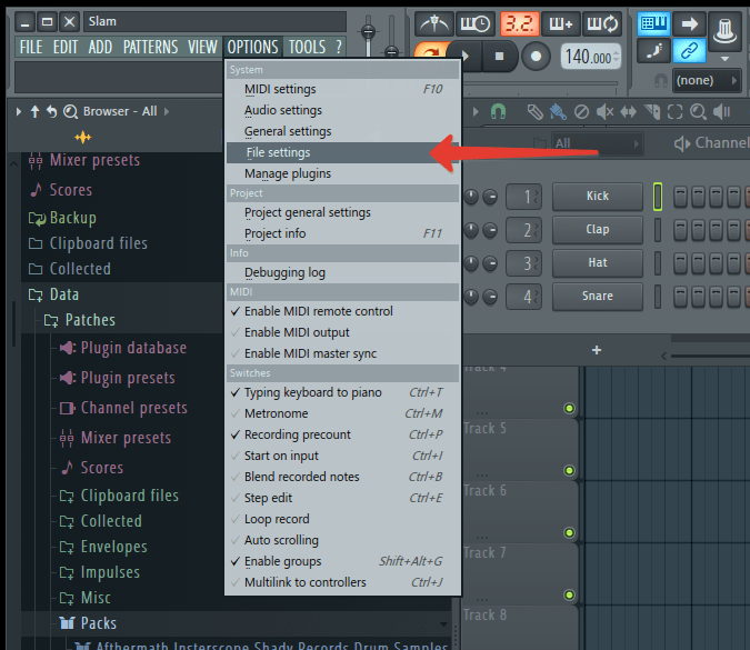 Настройки в FL Studio