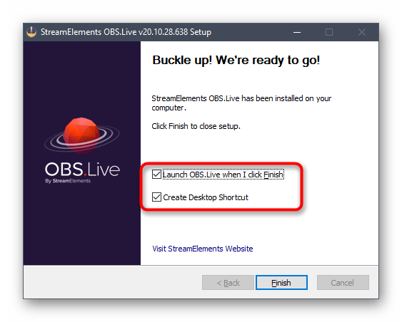 Успешное завершение установки программы StreamElements в OBS для стрима на Twitch