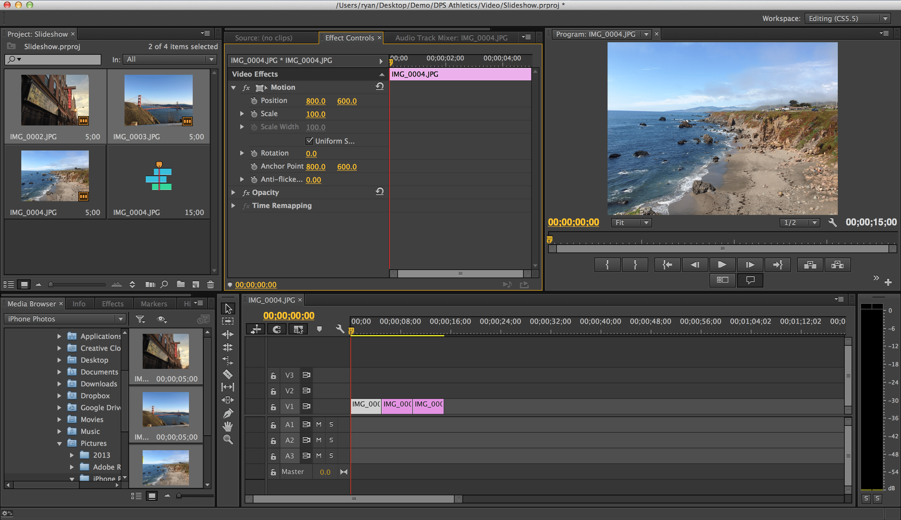 Интерфейс Adobe Premiere